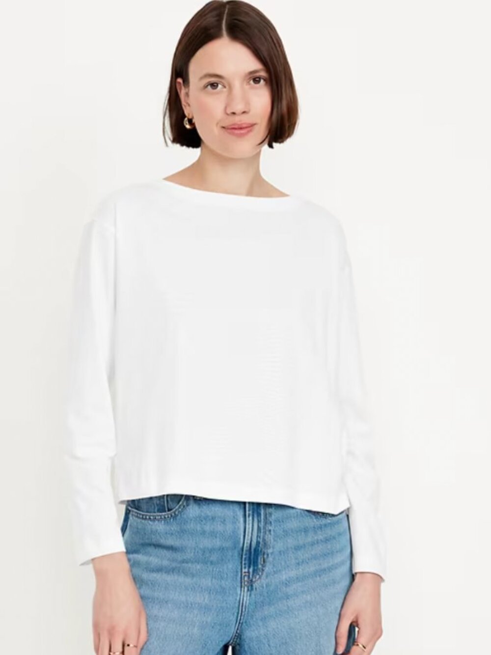 Old Navy Long Sleeve Mariner T-shirt Women's XL Tall White New With Tags